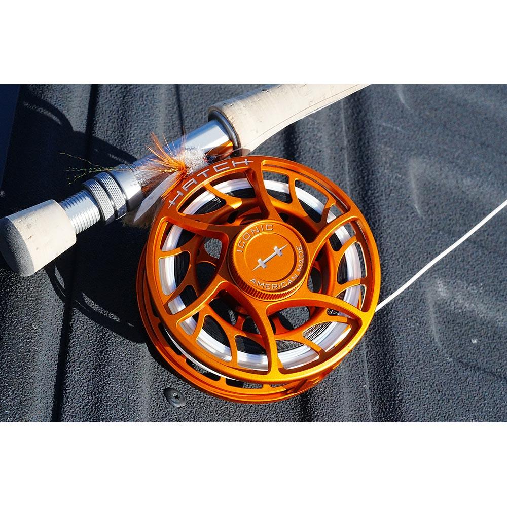 Hatch Outdoors Limited Edition Iconic Fly Reel Campfire Orange 5 Plus in Campfire Orange